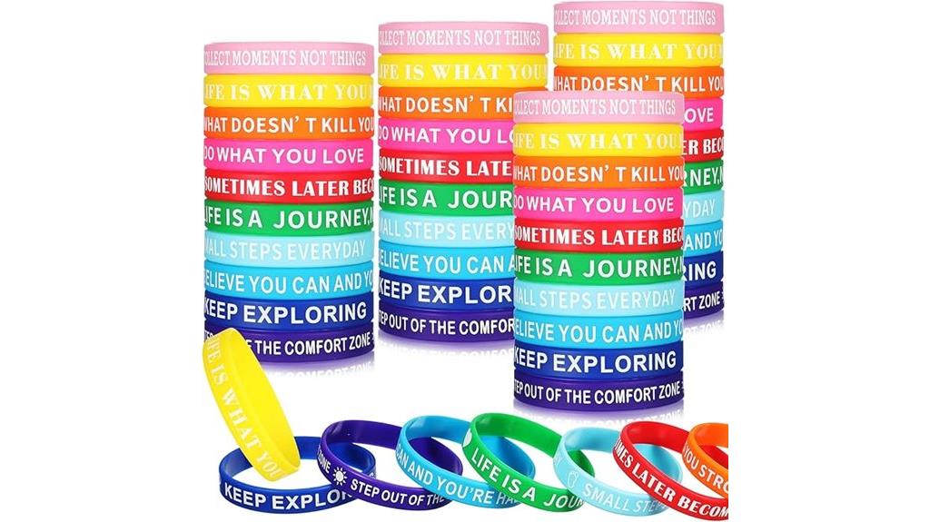motivational silicone wristbands set