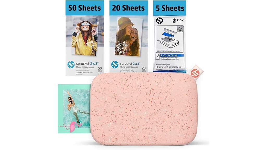 pink compact photo printer