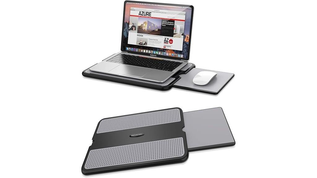 portable lap desk with mouse tray