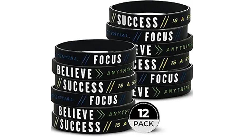 set of 12 motivational wristbands