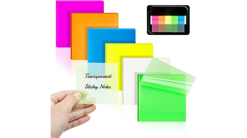 transparent sticky note sheets