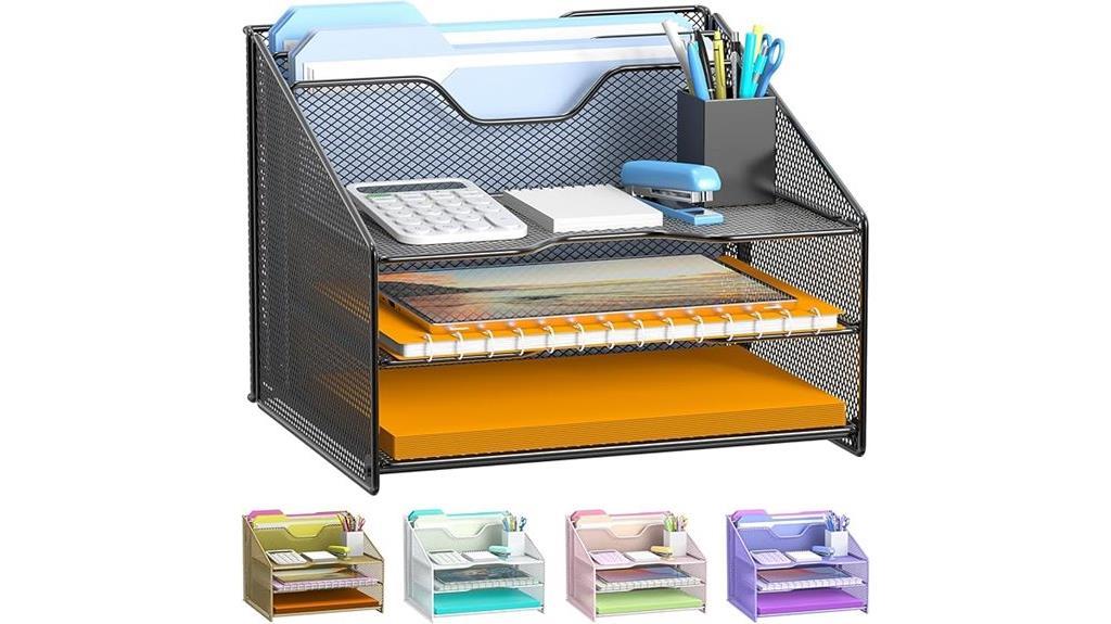 triple tray desk organizer