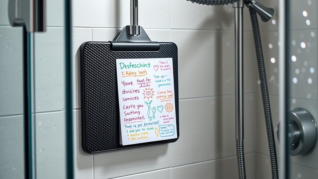 waterproof shower notepad list