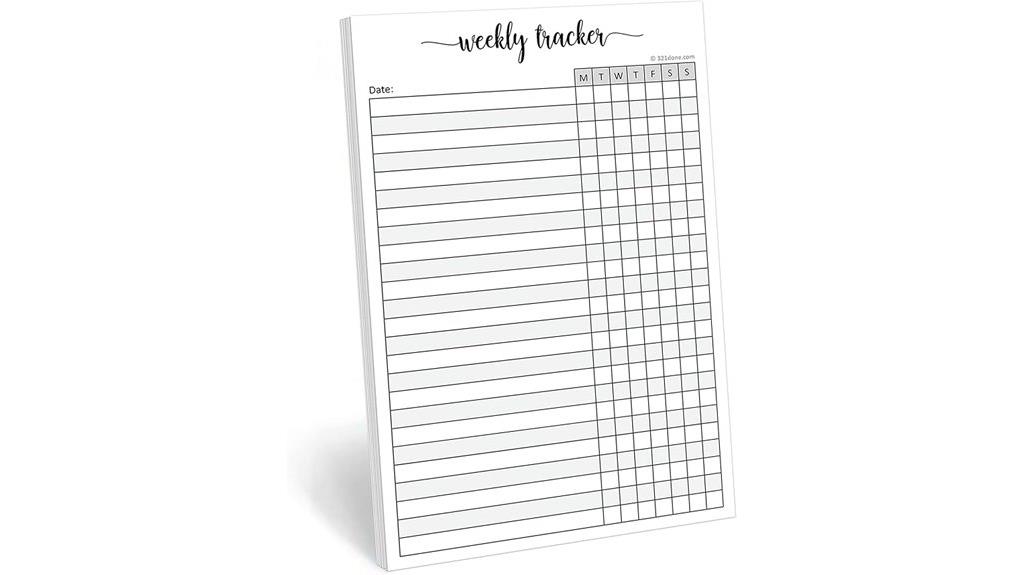 weekly planner notepad start