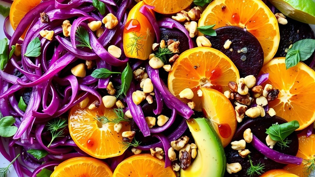 creative diverse salad ingredients