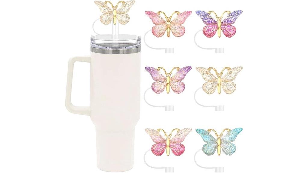 butterfly cup straw covers