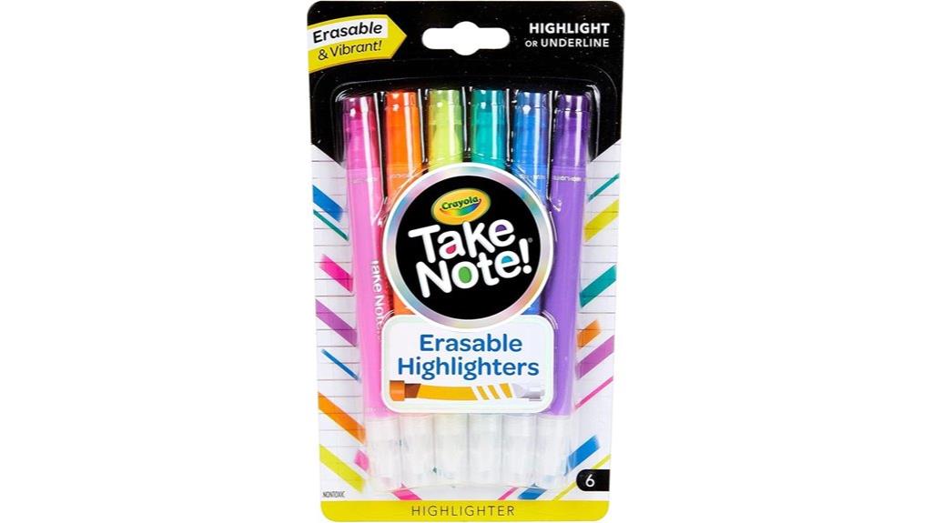 erasable colored highlighters set