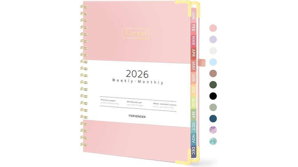 pink spiral weekly planner