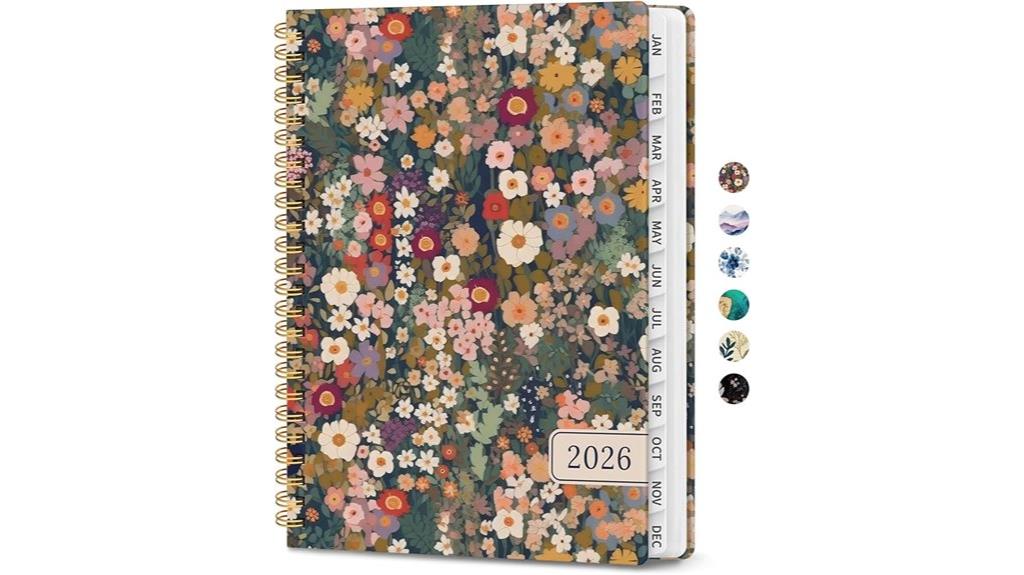 planner with tabs and pocket