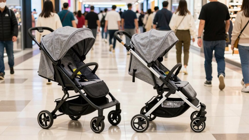 narrow maneuverable controlled stroller