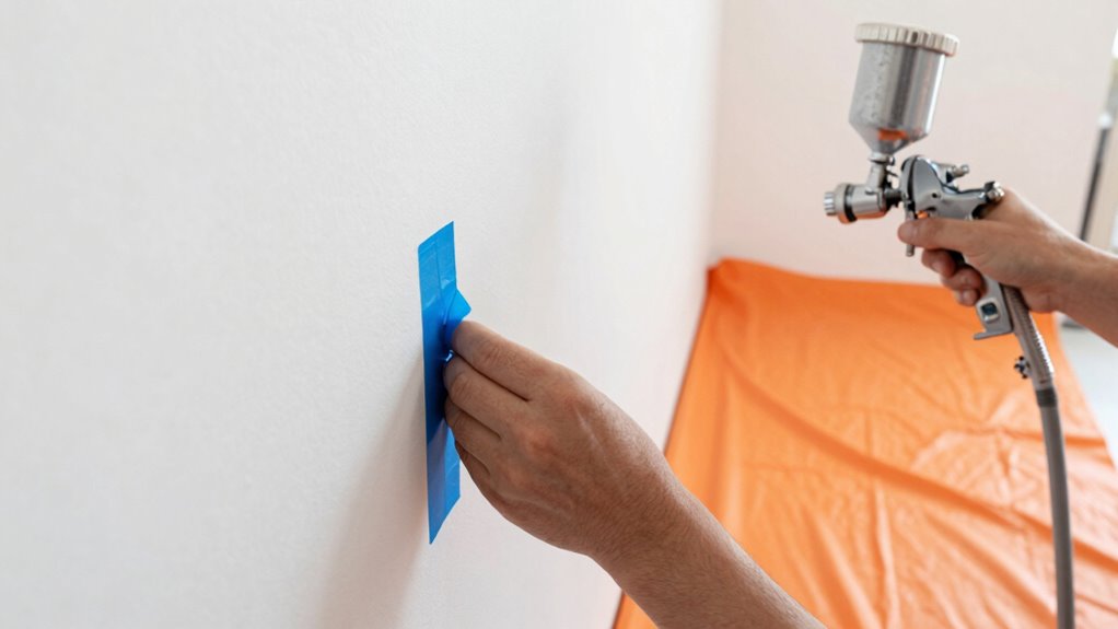 protect surfaces with masking tape